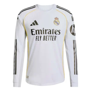 Real Madrid Men's 25/26 Player Home Long Sleeve Jersey