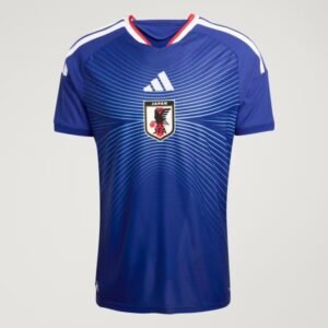 Front view of authentic Japan 2026 World Cup home soccer jersey player version with slim fit design.