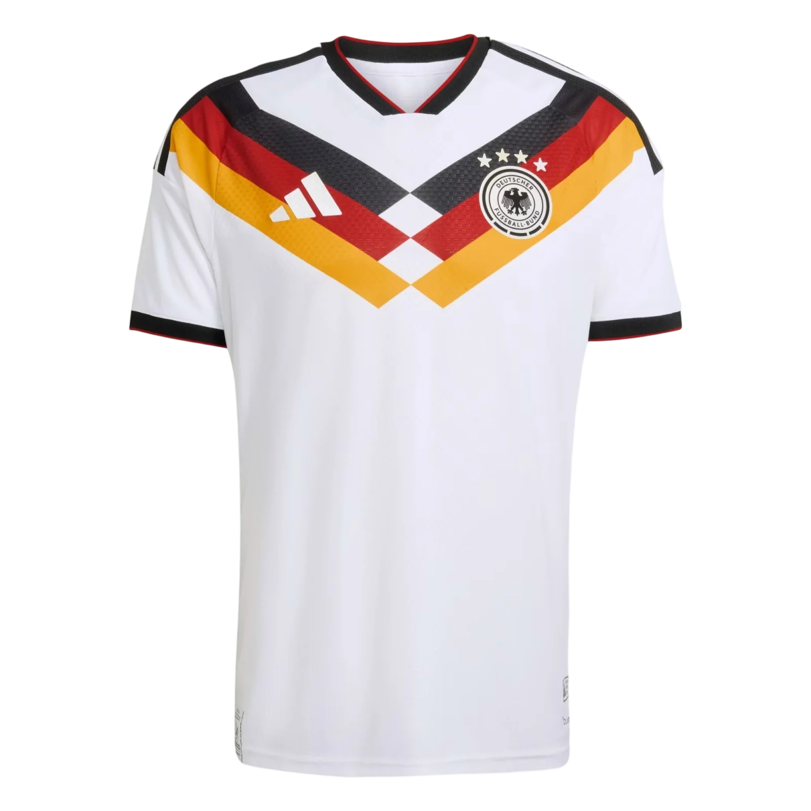 Front view of authentic Germany 2026 World Cup home soccer jersey player version with slim fit design.