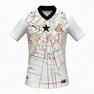 Front view of authentic Ghana 2026 World Cup home soccer jersey player version with slim fit design.