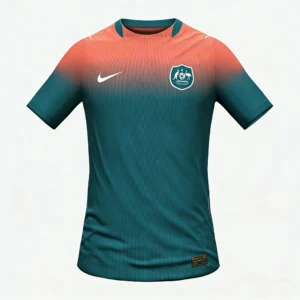 Front view of authentic Australia 2026 World Cup away soccer jersey player version with slim fit design.
