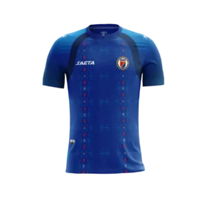 Front view of authentic Haiti 2026 World Cup home soccer jersey player version with slim fit design.