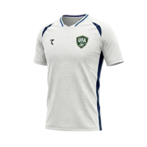 Front view of authentic Uzbekistan 2026 World Cup home soccer jersey player version with slim fit design.