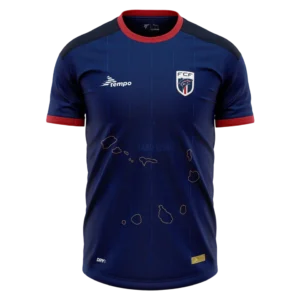 Front view of authentic Cape Verde 2026 World Cup home soccer jersey player version with slim fit design.