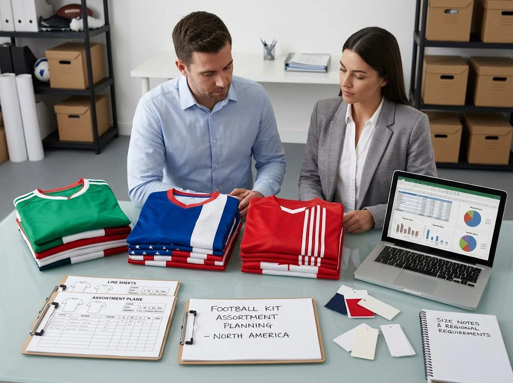 football kit assortment planning desk for independent retailers in North America