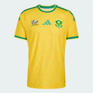 Front view of authentic South Africa 2026 World Cup Home soccer jersey player version with slim fit design.