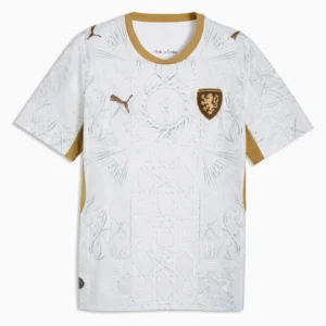 Front view of authentic Czech Republic 2026 World Cup Away soccer jersey player version with slim fit design.