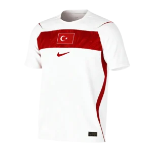 Front view of authentic Türkiye 2026 World Cup Away soccer jersey player version with slim fit design.