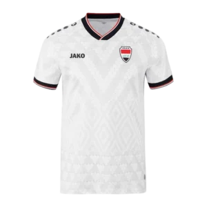 Front view of authentic Iraq 2026 World Cup Home soccer jersey player version with slim fit design.